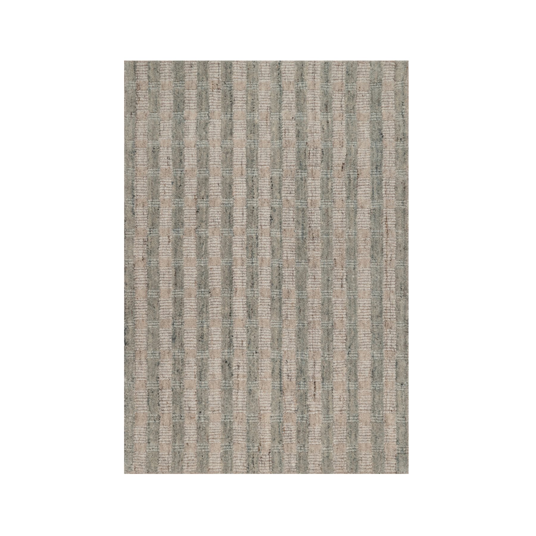 2'x3' Tan Brown and Gray, Hand Loomed, Vertical Stripes Design with Salt and Pepper Effect, Undyed Natural Wool, Sample, Mat, Oriental Rug 